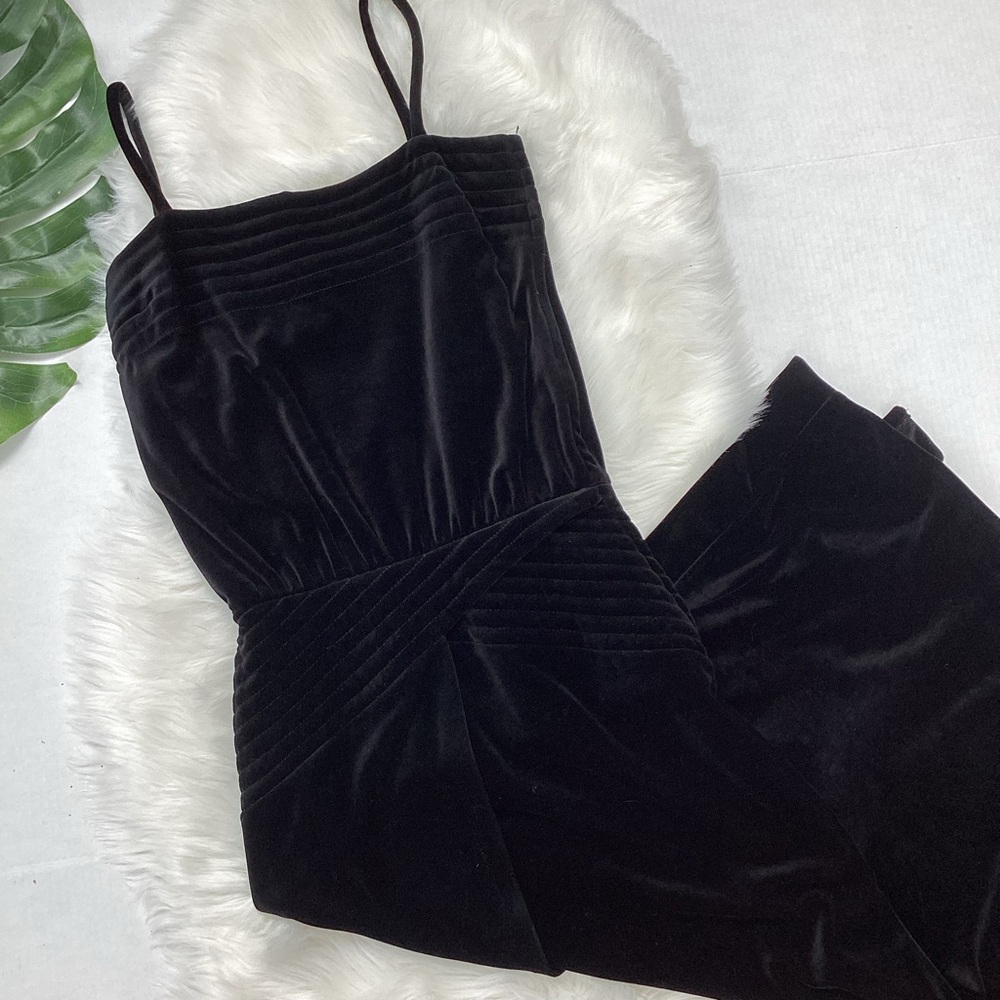 Vintage 90’s Krizia Black Velvet Midi Dress 40